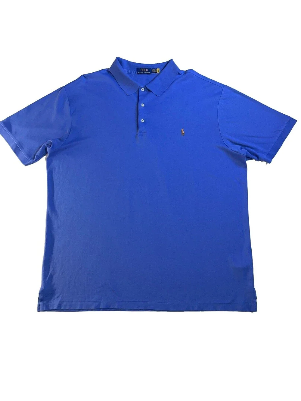 Polo Ralph Lauren Polo Shirt Mens 2XLT Blue Stretch Cotton Big Tall Pony Logo